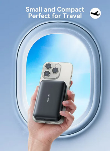 Jr‑W020 Mini 10,000 Mah Magnetic Wireless Power Bank – 20 W Fast Charge (5–15 W), Usb‑C In/Out, Compact Pocket Design, Strong Magnetic Grip & Fireproof Build Black