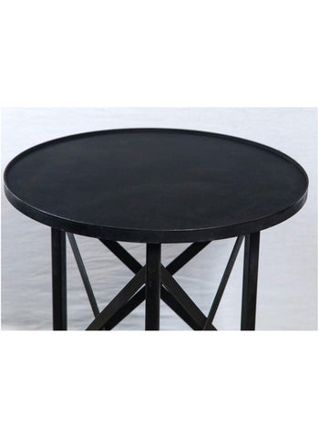 Tray Table Folding Round Metal Steel Side Table Coffee Table For Living Room 52x48x4cm