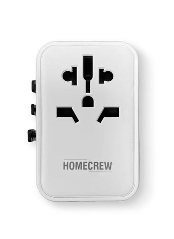 HOMECREW 45W Fast Wall Charger World Universal Travel Adapter with 3 x USB, 2 Type-C