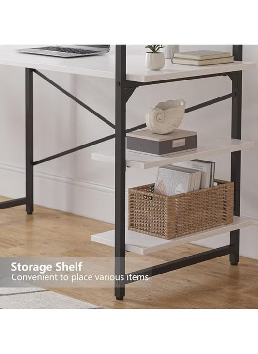 Home Office Writing Computer Desk with Bookshelf Modern Simple Study Table