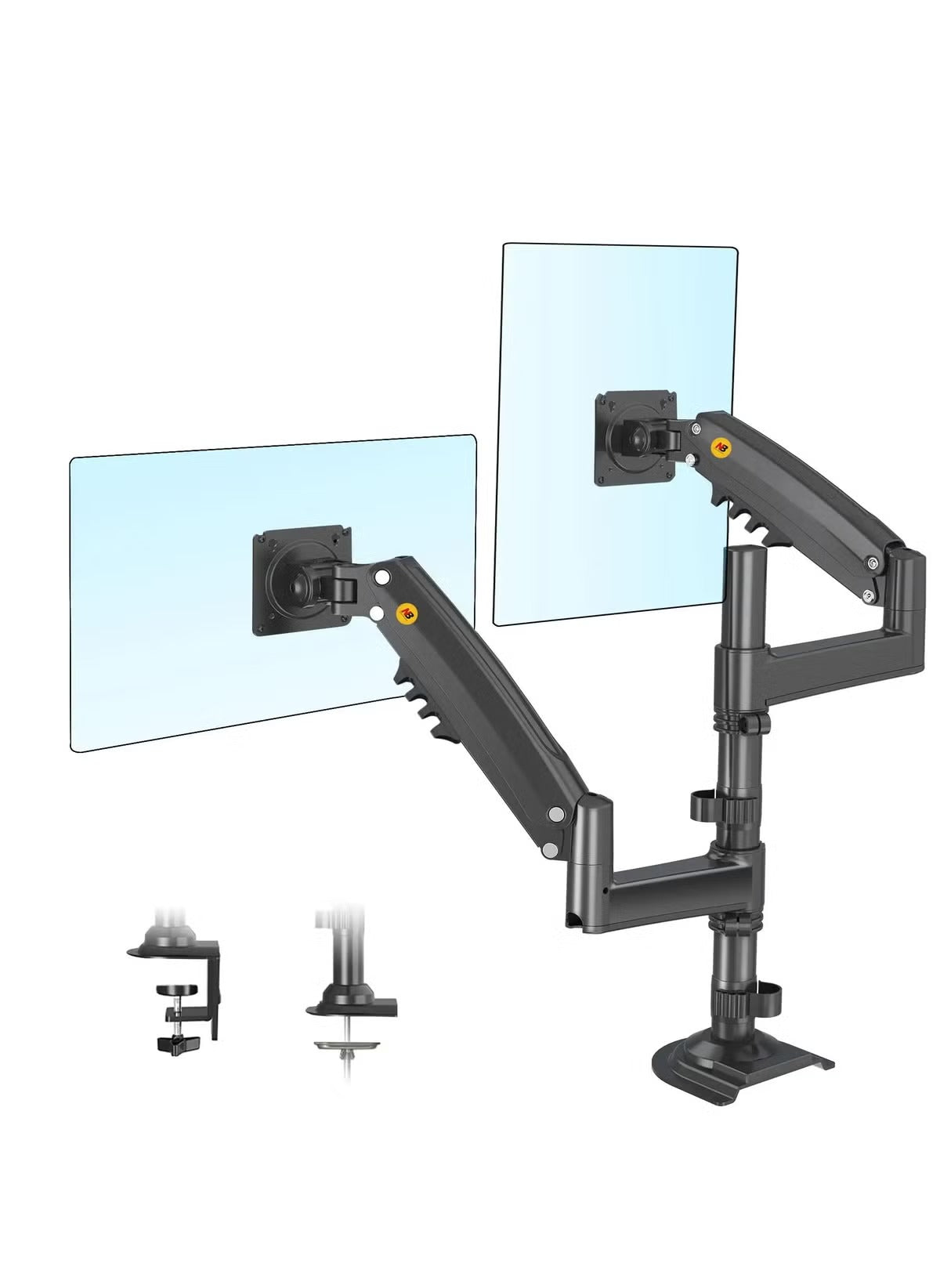 NB ERGONOMIC Dual Monitor Desk Mount Stand Full Motion Swivel Computer Monitor Arm Fits Two Screens up to 27'' NB H180