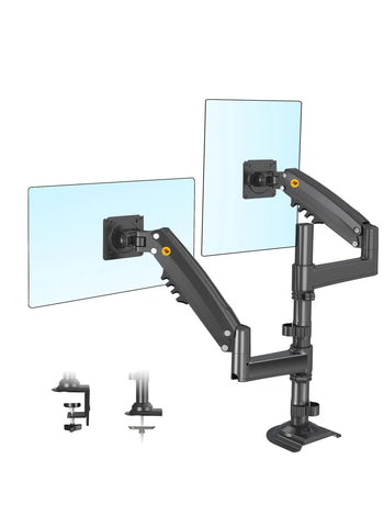 NB ERGONOMIC Dual Monitor Desk Mount Stand Full Motion Swivel Computer Monitor Arm Fits Two Screens up to 27'' NB H180