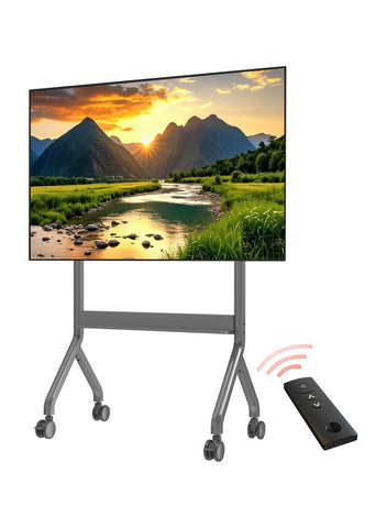 Motorized Mobile TV Cart, Electric Lifting Stand for 75-90 Inch LCD OLED Flat Curved Panel Screen TV or Smart Board, Load up to 150 lbs, Max VESA 900x600mm P150-UK-G