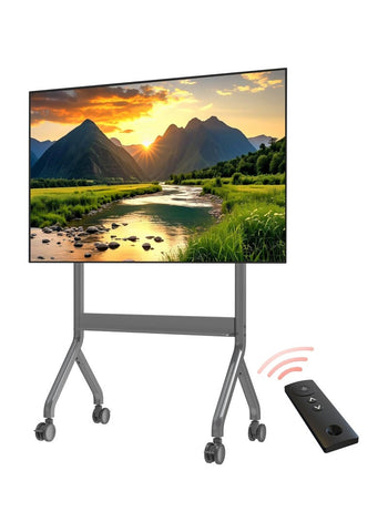 Motorized Mobile TV Cart, Electric Lifting Stand for 75-90 Inch LCD OLED Flat Curved Panel Screen TV or Smart Board, Load up to 150 lbs, Max VESA 900x600mm P150-UK-G