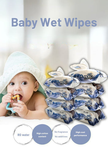 Moro wet wipes without perfume, gentle on the skin to care for your child, 140 wipes (Pack of 12)