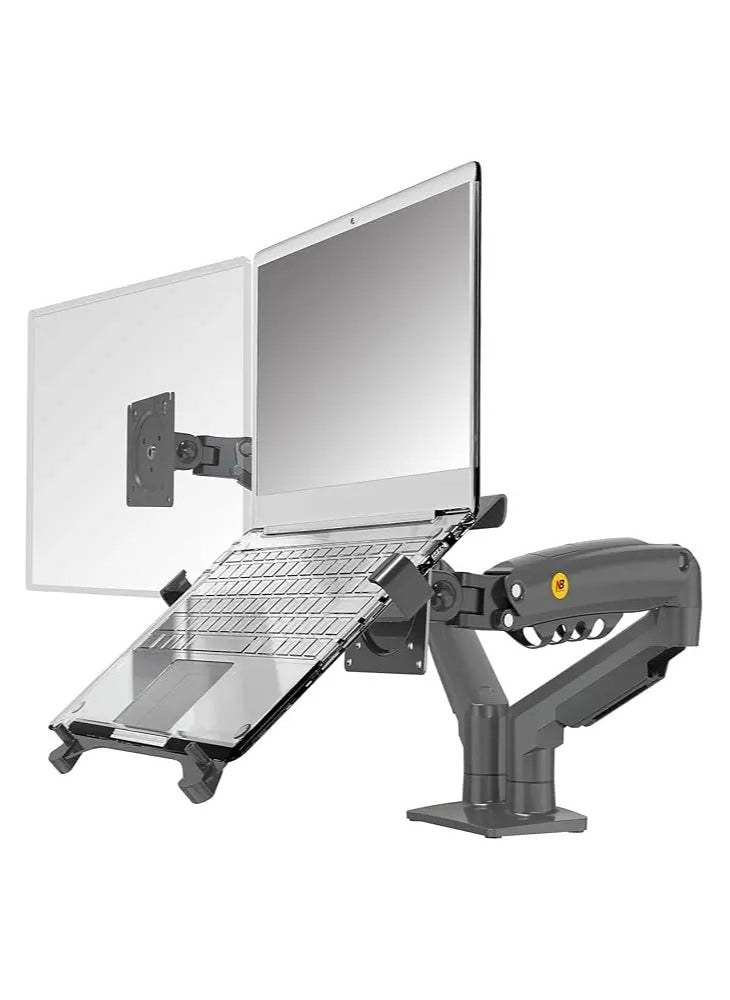 NB ERGONOMIC Laptop Mount with Adjustable Tray for 10-17 Notebook Full Motion Arm with VESA Plate for 17-30 Monitor Mounting F160-FP