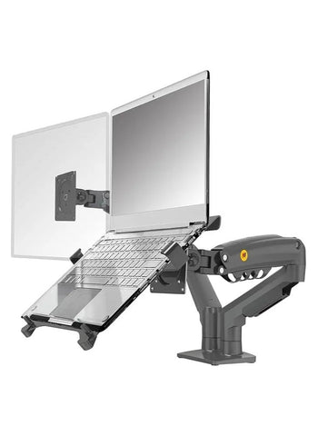 NB ERGONOMIC Laptop Mount with Adjustable Tray for 10-17 Notebook Full Motion Arm with VESA Plate for 17-30 Monitor Mounting F160-FP