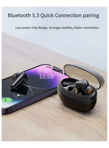 JR-BB3 In Ear True Wireless Bluetooth 5.3 Earphones Low Latency Fast Charging IP54 Waterproof Black Charging Box Earphones Low Latency Fast Charging IP54 Waterproof Black Charging Box Earphones