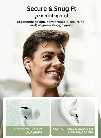 JR-T03S 2024 New Style TWS In-Ear Earphones, Low Latency, In-Ear Detection, One-Click Connection, Heavy Bass, Hifi, HD Mic Wireless Earbuds With Power Box With Replacement Ear Tips White