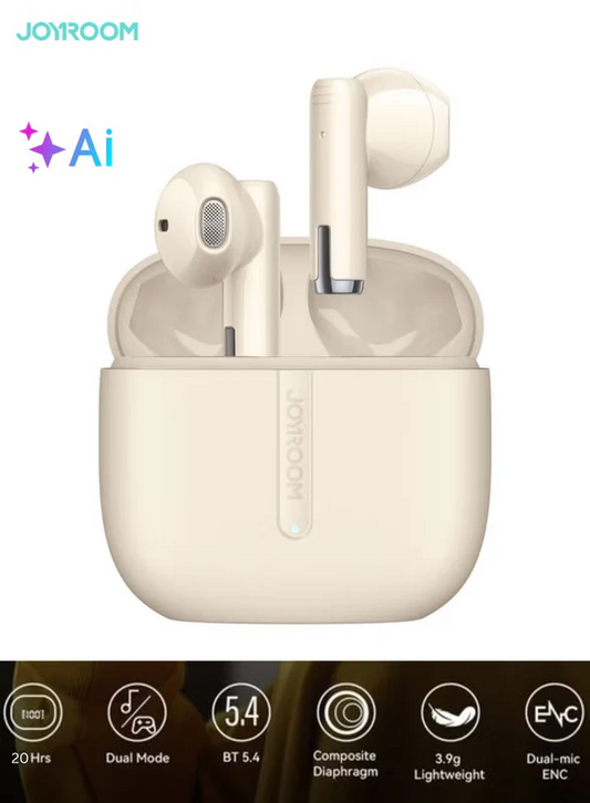 Jpods True Wireless Earbuds with AI-Enhanced ENC Dual Mic for Ultra-Clear Calls, 13mm Bass Drivers, Upgraded Bluetooth 5.4 Fast Pairing, 20H Playtime, 65ms Low Latency(Gaming Mode)