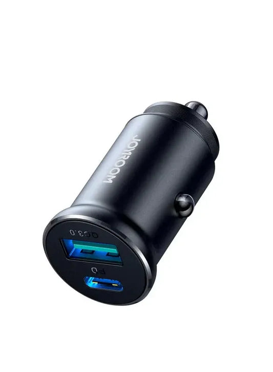 JR-CCN05 30W USB-A USB-C Mini Car Charger - Black Black