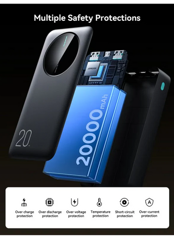 20000 mAh JR-PBF14 2.4A LED Power Bank Black