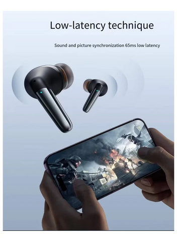 JR-BB3 In Ear True Wireless Bluetooth 5.3 Earphones Low Latency Fast Charging IP54 Waterproof Black Charging Box Earphones Low Latency Fast Charging IP54 Waterproof Black Charging Box Earphones