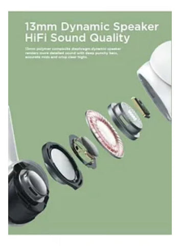 T03S Pro True Wireless Earbuds – 4-Mic Enc Calling, Deep Bass, Bluetooth 5.3, 24H Battery, Touch Control, Fast Pairing, Lightweight Design White