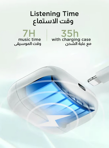 JR-T03S 2024 New Style TWS In-Ear Earphones, Low Latency, In-Ear Detection, One-Click Connection, Heavy Bass, Hifi, HD Mic Wireless Earbuds With Power Box With Replacement Ear Tips White