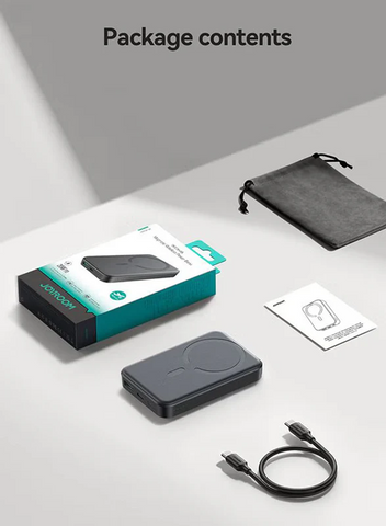 Jr‑W020 Mini 10,000 Mah Magnetic Wireless Power Bank – 20 W Fast Charge (5–15 W), Usb‑C In/Out, Compact Pocket Design, Strong Magnetic Grip & Fireproof Build Black
