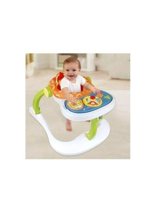 4-in-1 Multifunctional Baby Walker With Adjustable Height and Sponge Padded Chair