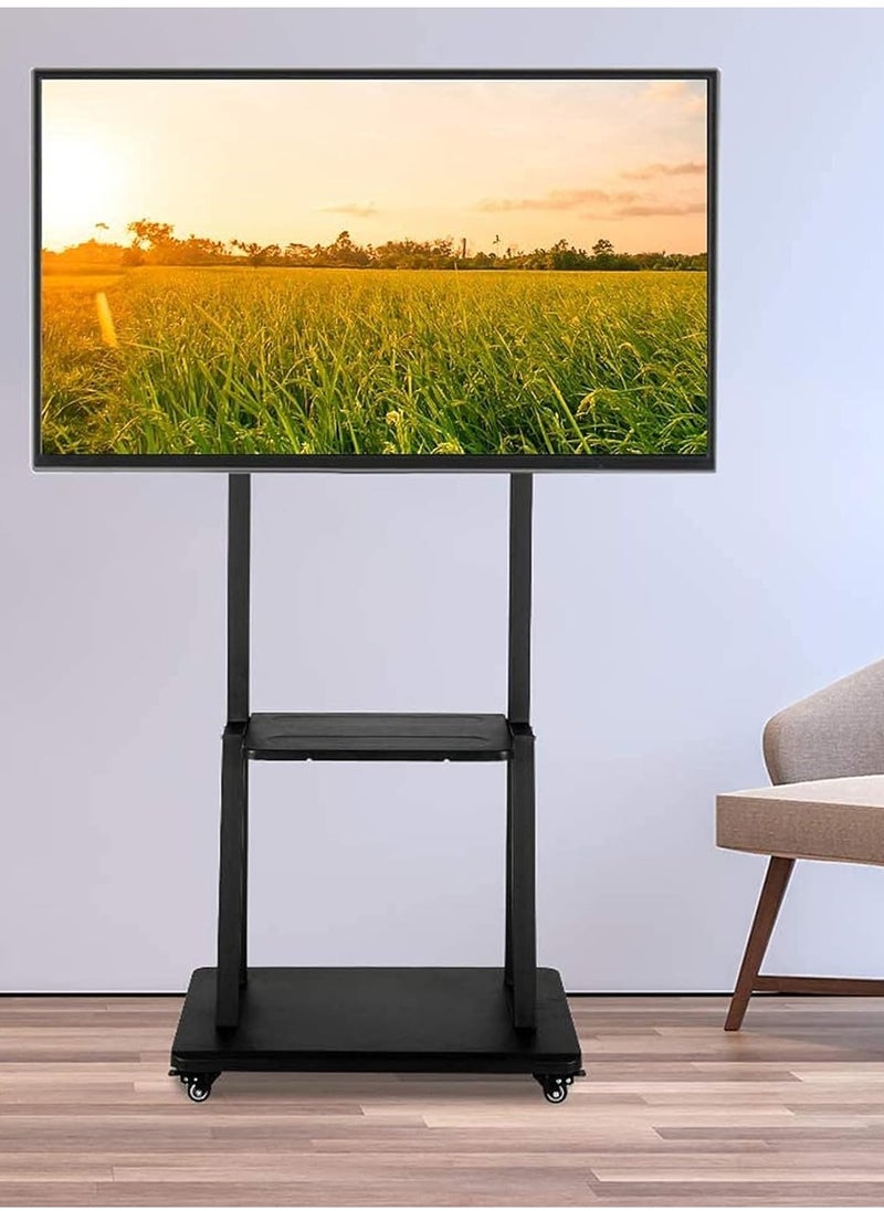 TV Stand with Wheels Mobile TV Trolley with Mount for 32-75 Inch LED LCD Screen Floor TV Cart Portable Rolling TV Monitor Shelf with Heavy Duty Model 1700