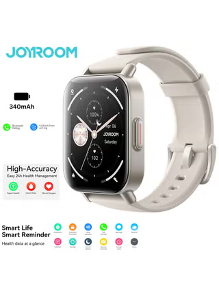 JR-FT3 S Smart Watch IP 68 Waterproof Answer/Make Call, Supports the Arabic language, Compatible with iPhone Android Phone, Fitness Tracker Heart Rate Monitor Watch Space Grey